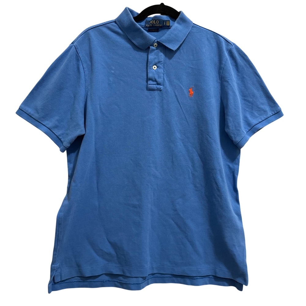 Polo Ralph Lauren Classic Fit Pique Polo Shirt Blue Size Large Classic Preppy